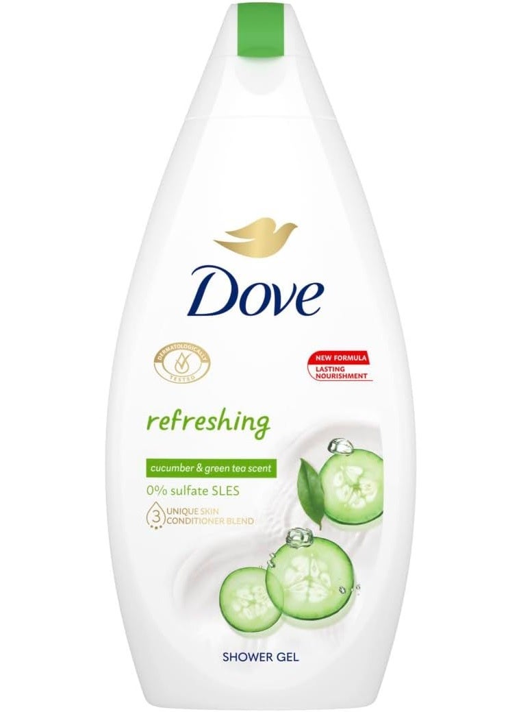 Dove Refreshing Body Wash Cucumber And Green Tea 500ml - Image 1